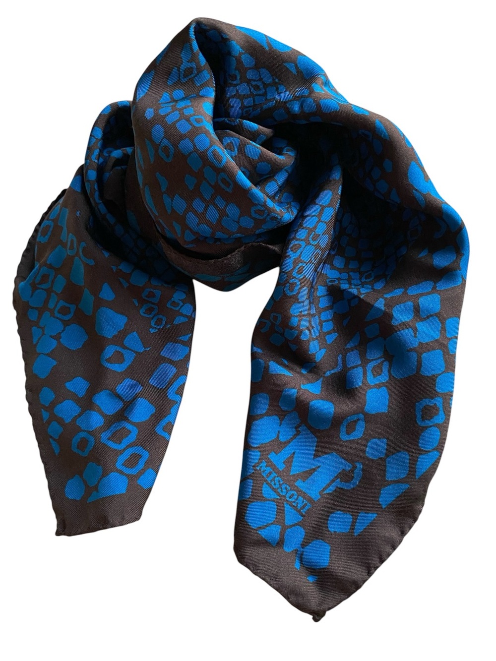Missoni Blue and Black Animal Print Silk Wrap
